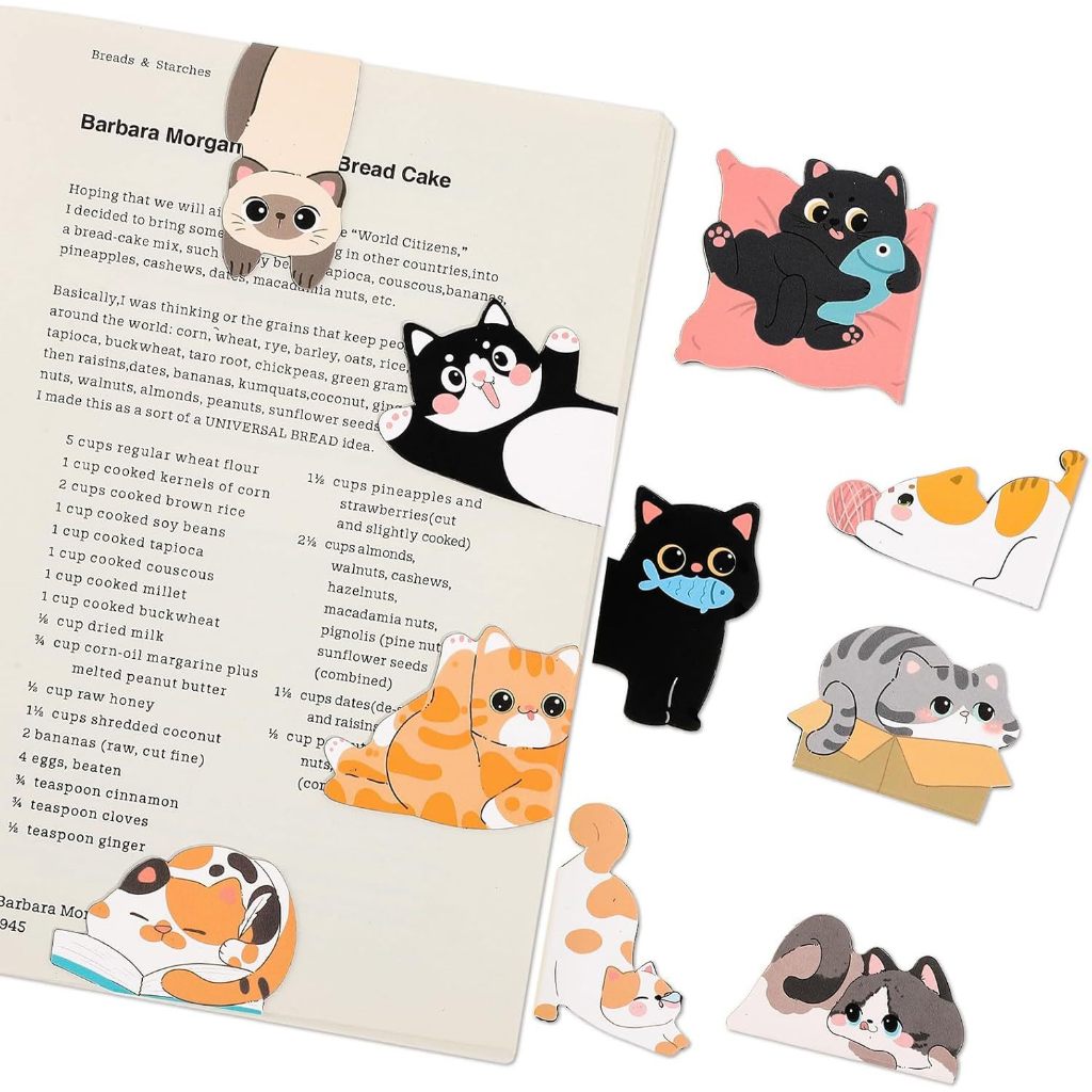 Penlab 6/10pcs Mini Cat Bookmark สําหรับหนังสืออ่านสีสัน Kitties น่ารักการ์ตูนหน้าคลิป Book Marker ที่ไม่ซ้ํากันอ่าน C7965