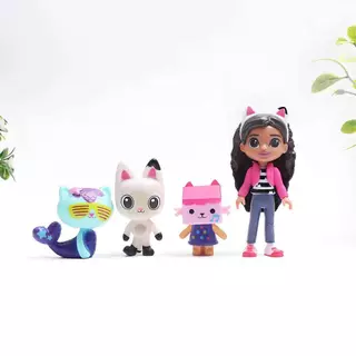 Gabbys Dollhouse Figure Model Set (13 ชิ้น) Kawaii Cat Figurines Set 13 ชิ้น | ตุ๊กตาการ์ตูนมินิ + ฟิกเกอร์สาว