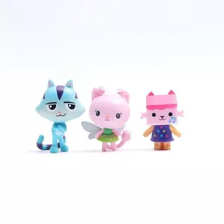 Gabbys Dollhouse Figure Model Set (13 ชิ้น) Kawaii Cat Figurines Set 13 ชิ้น | ตุ๊กตาการ์ตูนมินิ + ฟิกเกอร์สาว