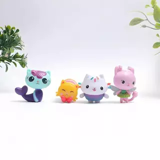 Gabbys Dollhouse Figure Model Set (13 ชิ้น) Kawaii Cat Figurines Set 13 ชิ้น | ตุ๊กตาการ์ตูนมินิ + ฟิกเกอร์สาว