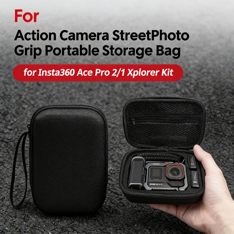 กระเป๋าใส่กล้อง Insta360 Ace 2 Ace 1 Xplorer Grip กระเป๋ากันกระแทก EVA บางเบา กันรอย กระแทกได้ ดีที่สุด, น้ําหนักเบา Shock Resistance Xplorer Grip Fall Protection กระเป๋าเดินทาง Street การถ่ายภาพ