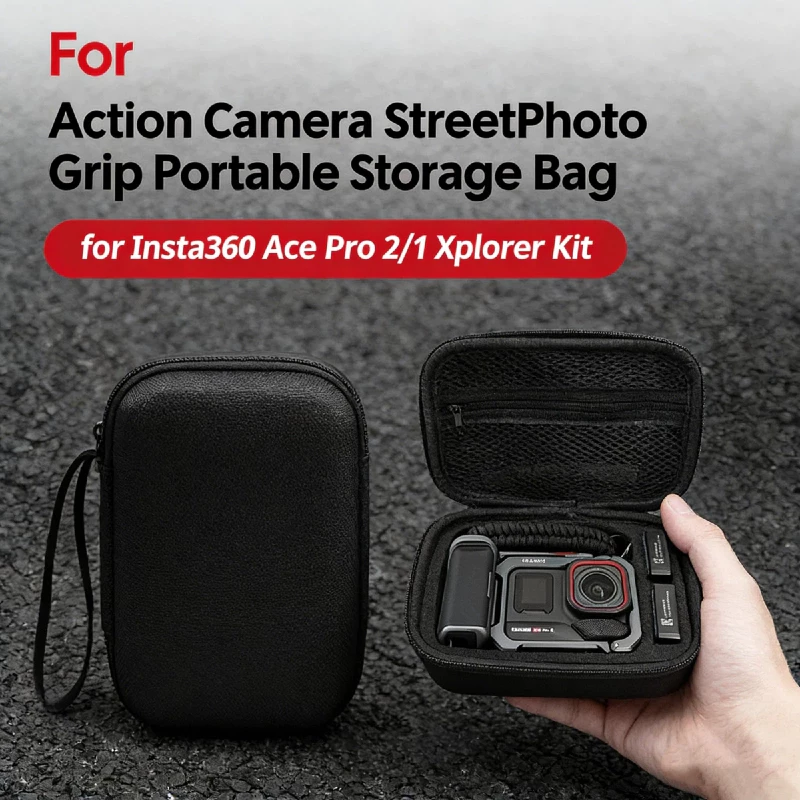 กระเป๋าใส่กล้อง Insta360 Ace 2/1 Xplorer Grip EVA กันกระแทก กันรอย พกพาสะดวก สําหรับกล้องแอคชั่น Street