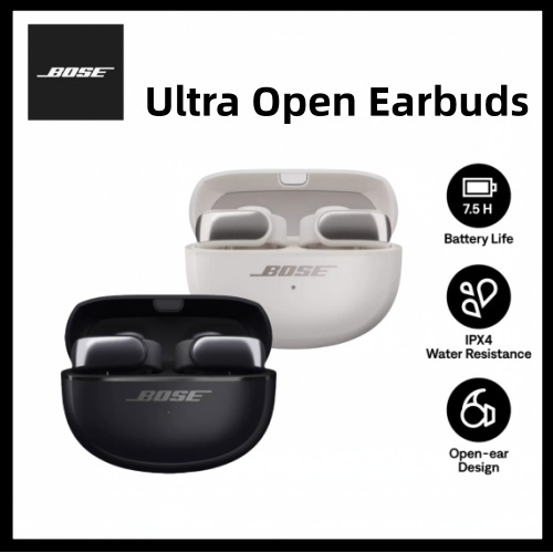 Bose Ultra Open Earbuds - ดีไซน์เปิดหูสําหรับออกกําลังกายและทํางาน | การเล่น 19.5H | AI เคลียร์คอล