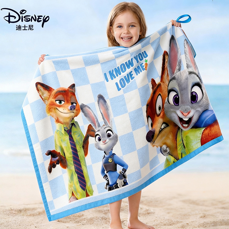 Zootopia Judy Nick Children Swimming Quick-Drying Bath Towel Girls Shawl Boys ดูดซับน้ําแบบพกพาผ้าเช็ดตัวกีฬา Hot Spring Bath