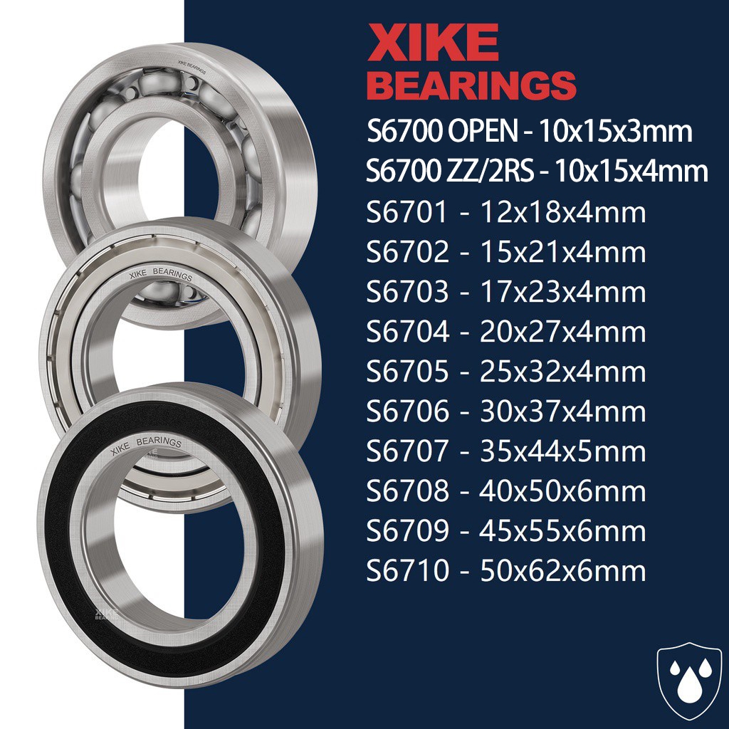 XiKe S6700 S6701 S6702 S6703 S6704 S6705 S6706 S6707 S6708 S6709 S6710 2RS/ZZ/เปิดแบริ่งบอลร่องลึก