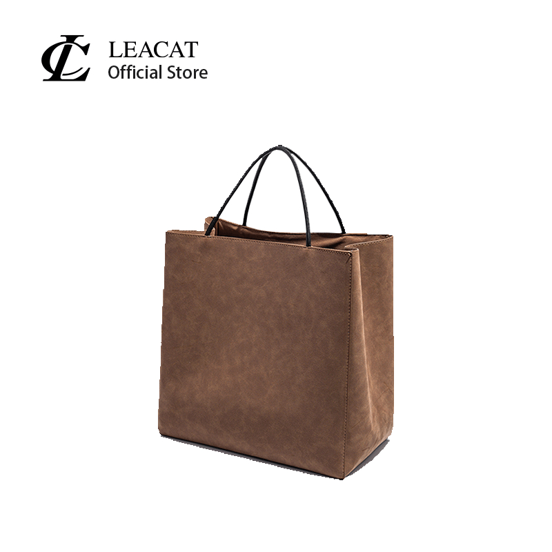 พรีเมี่ยมขนาดใหญ่-ความจุ Frosted Shopping Bag Minimalist Niche Design Handheld Tote Bag Paper Bag-Look Bag