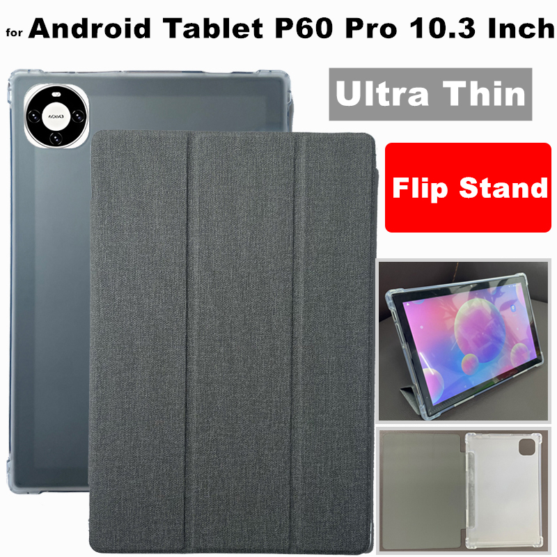 สําหรับ 2026 ใหม่แท็บเล็ต Android P60 Pro 10.3 นิ้วซองหนังพลิกบางเฉียบสามพับกันกระแทกพร้อมขาตั้งฝาครอบแท็บเล็ต – โปรปัง