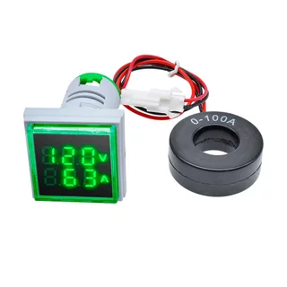 เครื่องวัดกระแสไฟฟ้าแรงดันไฟฟ้า AC อุตสาหกรรม AD16-22FVA ไฟแสดงสถานะจอแสดงผลดิจิตอลทรงสี่เหลี่ยม | แผงเมาท์มิเตอร์ขนาด 22 มม. โวลต์มิเตอร์แอมมิเตอร์