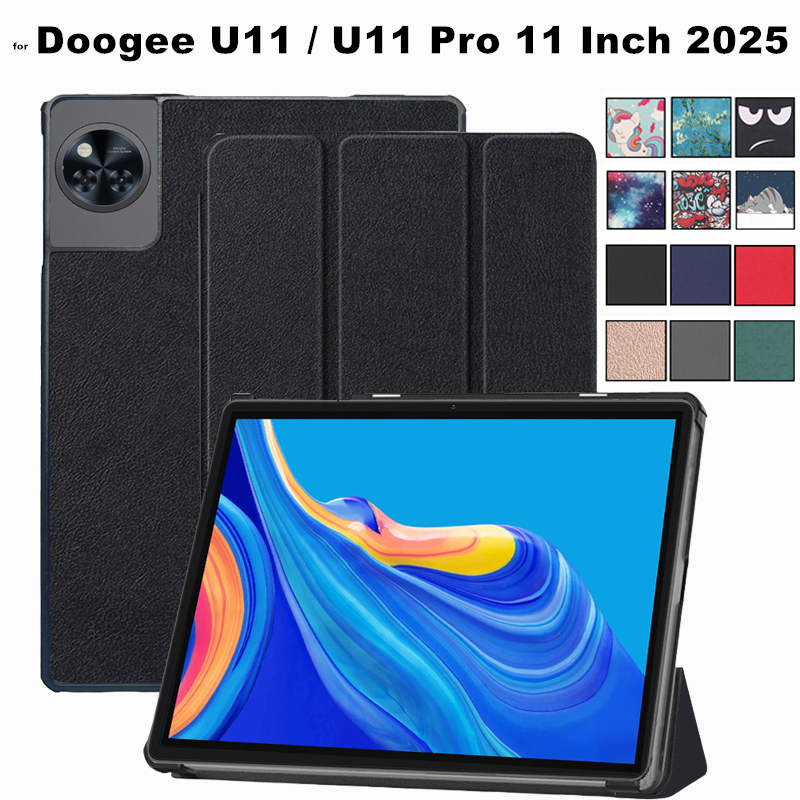 สําหรับ Doogee U11 / U11 Pro 11 นิ้ว 2025 ฝาครอบแท็บเล็ตซองหนัง PU พร้อมฟังก์ชั่นปลุกอัตโนมัติ Stand