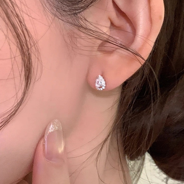ต่างหู Zircon Water Drop สังกะสีเงิน S925 ออกแบบอย่างประณีต เหมาะสำหรับทุกโอกาส