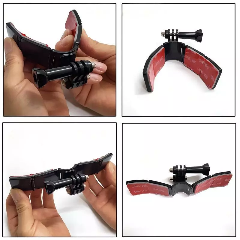 ตัวยึดคางหมวกกันน็อคแบบติดกาวปรับได้หลายมุมสําหรับ GoPro Hero & DJI Action - อุปกรณ์เสริมสําหรับกล้องมอเตอร์ไซค์ (ไม่มีสายรัด) thumbnail 6