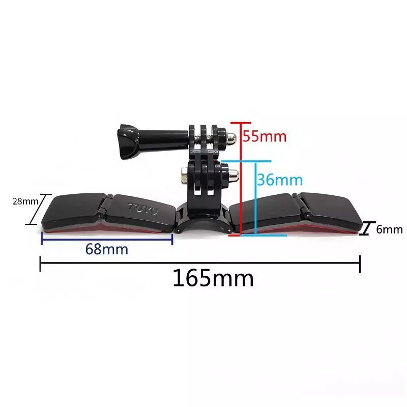ตัวยึดคางหมวกกันน็อคแบบติดกาวปรับได้หลายมุมสําหรับ GoPro Hero & DJI Action - อุปกรณ์เสริมสําหรับกล้องมอเตอร์ไซค์ (ไม่มีสายรัด) thumbnail 10