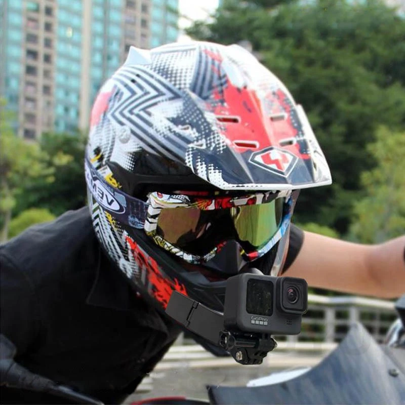 ตัวยึดคางหมวกกันน็อคแบบติดกาวปรับได้หลายมุมสําหรับ GoPro Hero & DJI Action - อุปกรณ์เสริมสําหรับกล้องมอเตอร์ไซค์ (ไม่มีสายรัด) thumbnail 8