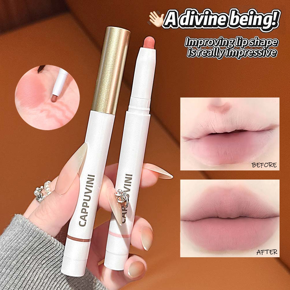 Cappuvini Matte Lip Liner Pen - Velvet Mist Smooth Texture,Easy Smudge & Outline, Creates 3D Comic Lips Long Lasting Waterproof Lipstick Pen CP400