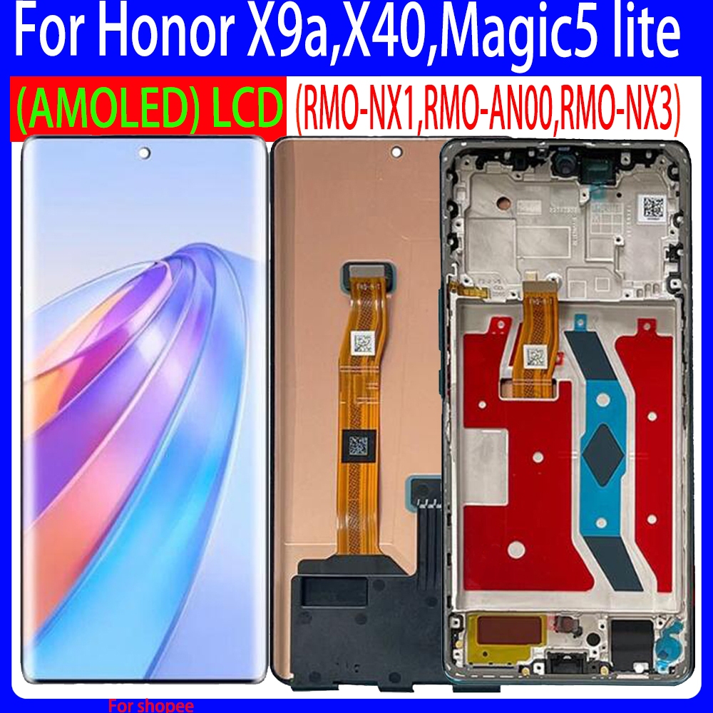 6.67 AMOLED สําหรับ Honor X9a/X40 RMO-NX1 RMO-AN00 จอแสดงผล LCD Touch Digitizer สําหรับ Honor Magic5