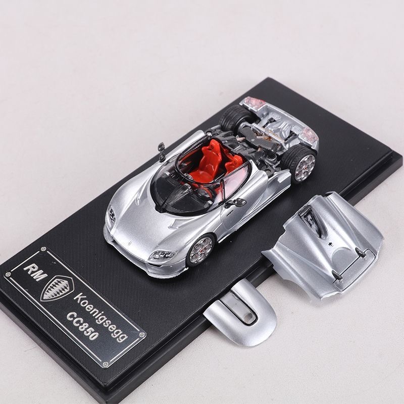 Rhino รุ่น RM 1: 64 Koenigsegg CC850 รถโลหะผสมรุ่นคอลเลกชันเครื่องประดับฝาครอบด้านหลังสามารถเปิดจําล