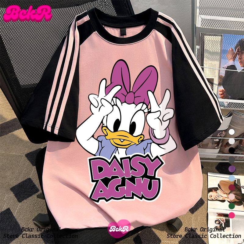 【จัดส่งตลอด 24 ชั่วโมง】 BCKR ลายสามแถบ ตัดสี ลวดลายเป็ด คอกลม เสื้อ oversize เสื้อผญ เสื่อยืดYG4542 ราคา ถูกที่สุด ดีลบีเคเค