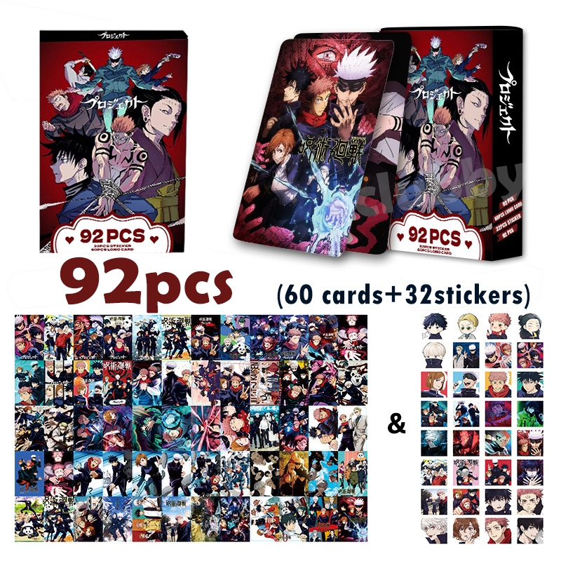 การ์ด Lomo Jujutsu Kaisen 92 พร้อมสติ๊กเกอร์ Gojo Satoru Sukuna Hisahito Itsuji การ์ดรูปถ่าย