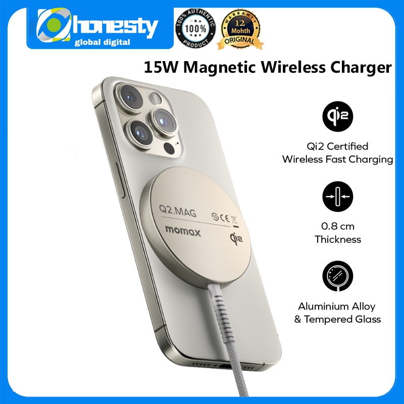 Momax Q2.Mag แท่นชาร์จไร้สายแบบแม่เหล็ก 15W Qi2 Portable Fast Charger
