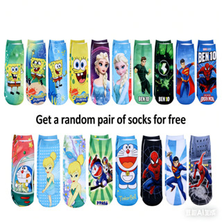 ถุงเท้าผ้าฝ้ายนุ่มลายการ์ตูนสำหรับฤดูร้อน ขนาดเหมาะสำหรับเด็…