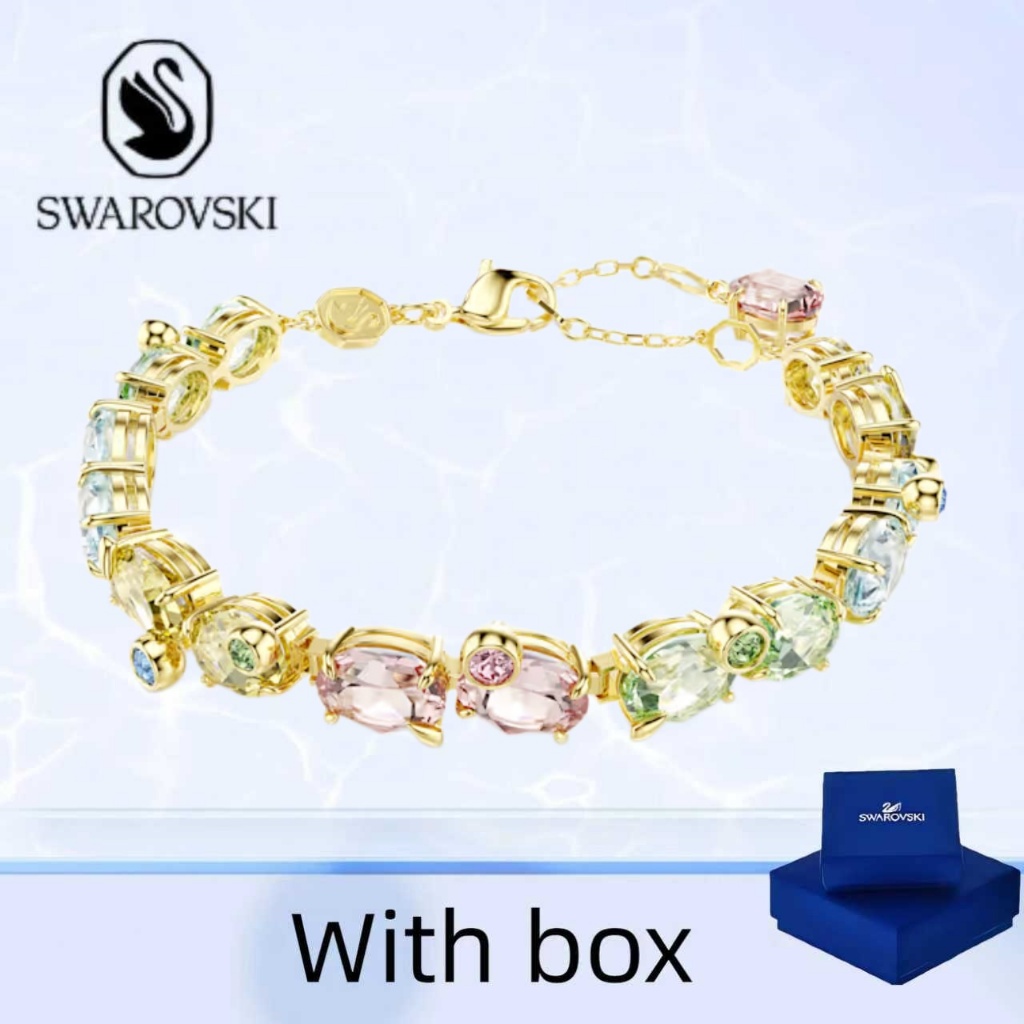 สร้อยข้อมือ Swarovki เครื่องประดับเงินแท้ แบบแฟชัน ส่งมาพร้อมกล่อง สำหรับคนพิเศษ