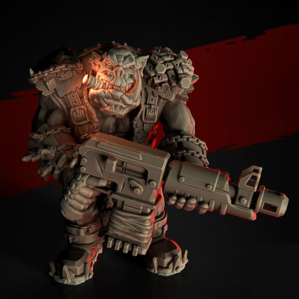 Orc Warhammer 3D Printing White Model War Chess Board Game 92K5