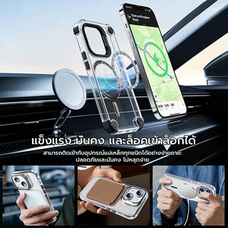 มัน เคสใสสําหรับ ไอโฟน 17 16 15 14 13 12 11 มือโปร สูงสุด พร้อมขาตั้งกล้อง | กันตก | พร้อมตัวป้องกันเลนส์กล้อง | กันกระแทกแบบยืดหยุ่นที่ทนทาน
