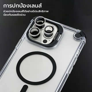 มัน เคสใสสําหรับ ไอโฟน 17 16 15 14 13 12 11 มือโปร สูงสุด พร้อมขาตั้งกล้อง | กันตก | พร้อมตัวป้องกันเลนส์กล้อง | กันกระแทกแบบยืดหยุ่นที่ทนทาน