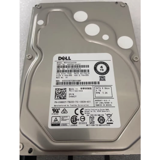 สําหรับ Dell 4T 7.2K SATA 3.5 นิ้ว 4N6CY MG04ACA400N ฮาร์ดไดรฟ์เซิร์ฟเวอร์