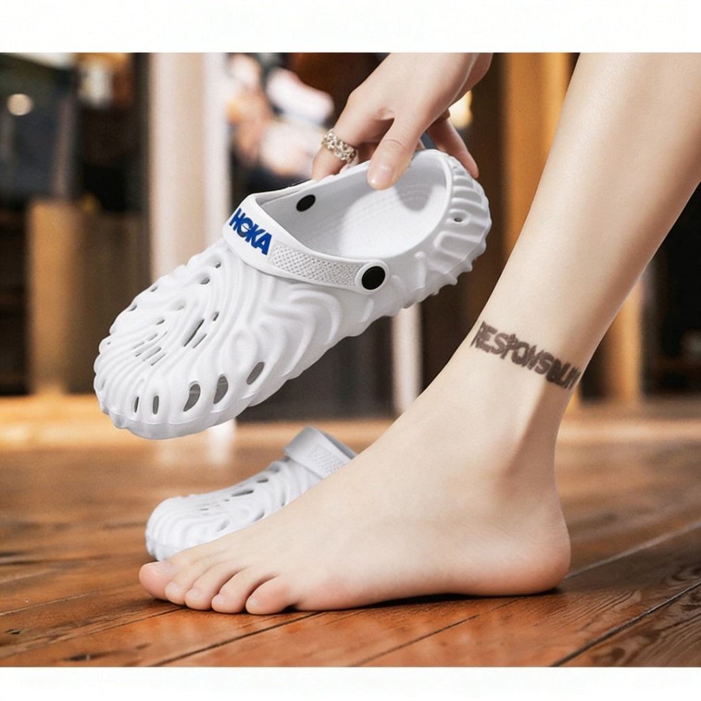 รองเท้าแตะ HOKA Style Clog สําหรับผู้ชายผู้หญิง | รองเท้าแตะ อีวา น้ําหนักเบา | รองเท้าสระน้ําชายหาด | รองเท้าลําลองกันลื่นระบายอากาศ | รองเท้าลุยน้ํากลางแจ้ง ราคา ถูกที่สุด ดีลบีเคเค แกลเลอรีภาพที่ 4