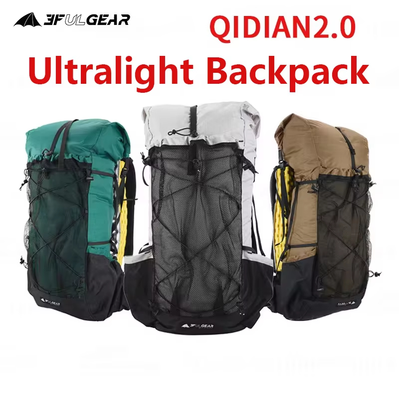 3F UL GEAR QIDIAN 2.0 กระเป๋าเป้เดินป่า น้ำหนักเบาพิเศษ 40+16L กันน้ำ ทนทาน สำหรับแคมป์ปิ้ง
