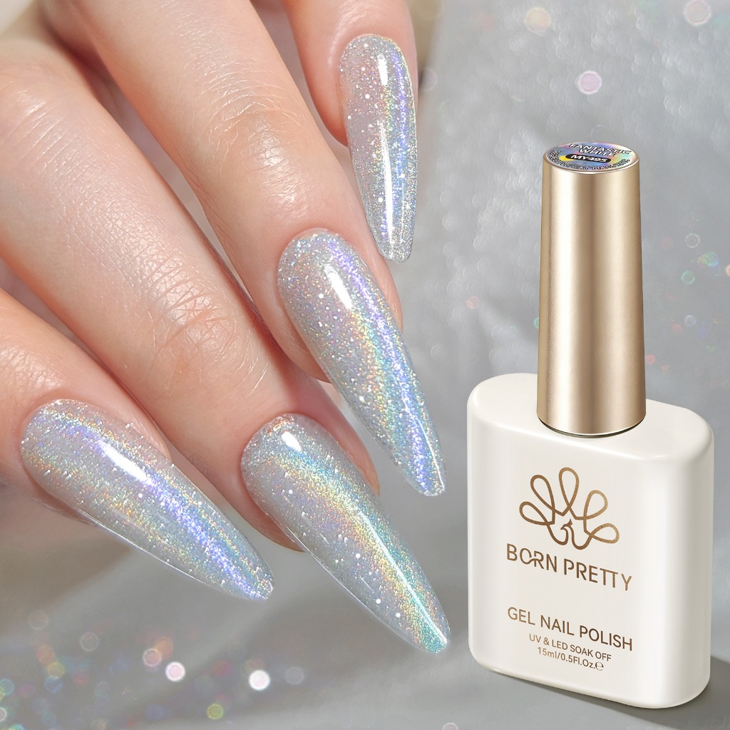 BORN PRETTY 15ml สะท้อนแสง Rainbow Cat Eyes Magnetic Gel ยาทาเล็บ Glitter เลเซอร์สะท้อนแสง Soak Off UV Nail Art