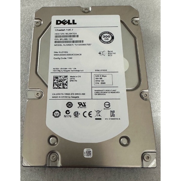 สําหรับ Dell 0F617N 300GB 15K SAS 6G 3.5 นิ้ว F617N ฮาร์ดไดรฟ์