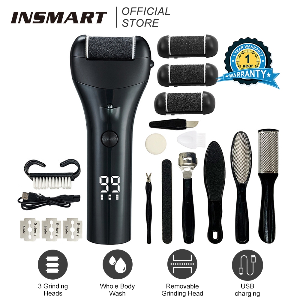 INSMART ที่ขัดเท้าไฟฟ้า ตัดผิวตาย ลบก้อนเนื้อ สะอาดและไม่เจ็บเท้า เครื่องดูแลเท้าแบบมืออาชีพ