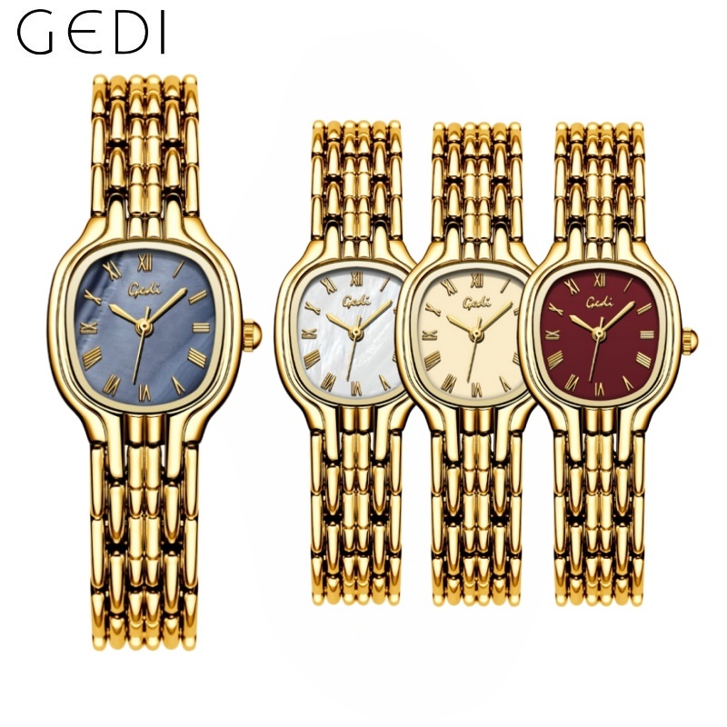 GEDI simple niche high-end เวอร์ชั่นเกาหลีนักเรียนนาฬิกาสี่เหลี่ยมอารมณ์ควอตซ์นาฬิกาผู้หญิง 52118