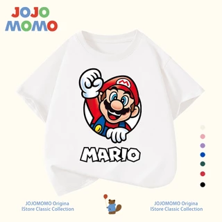 【จัดส่งภายใน 24 ชั่วโมง】เสื้อยืดเด็ก แขนสั้น เสื้อยืด Mario แขนสั้น ผ้าฝ้าย 100% ใส่สบาย ระบายอากาศดี Unisex
