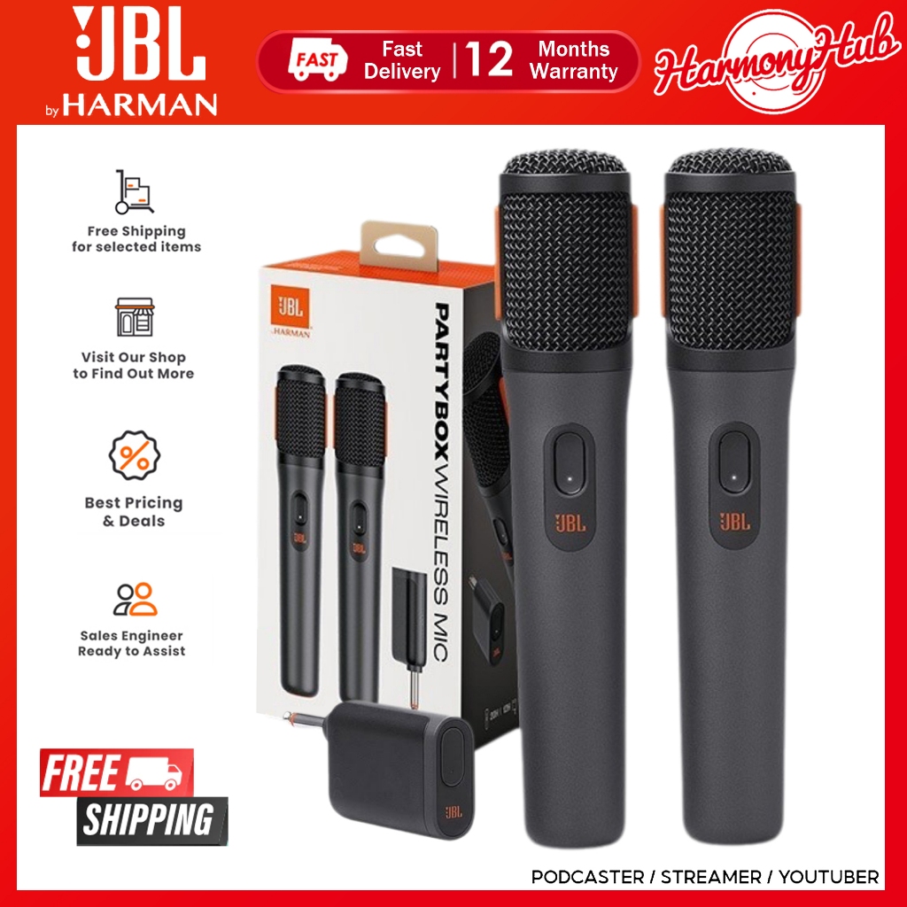 JBL Party Box ไมโครโฟนไร้สายชาร์จไมโครโฟนแบบใช้มือถือเหมาะสําหรับเสียงส่วนใหญ่