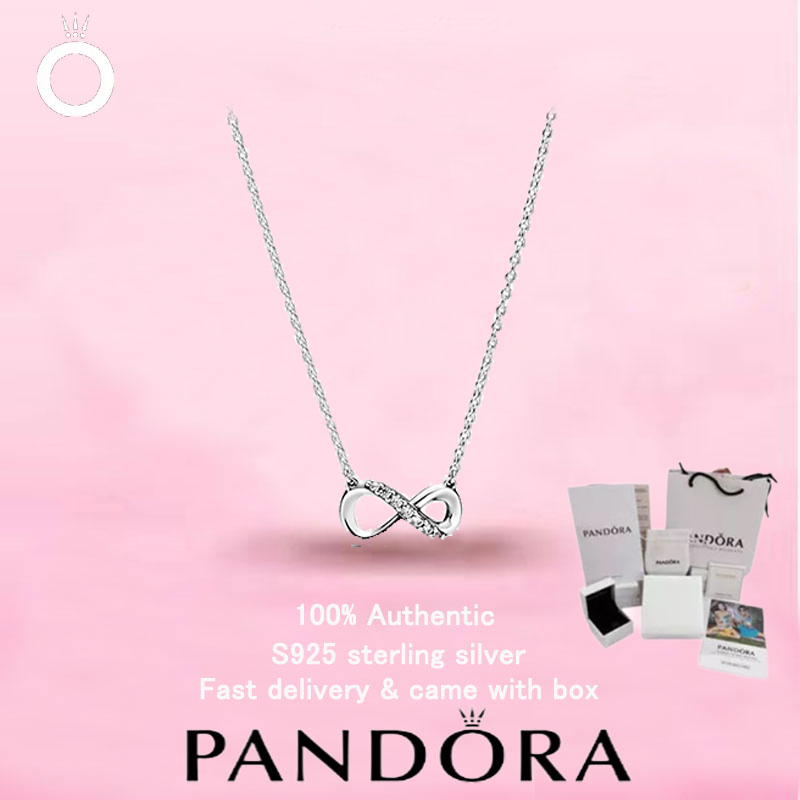 สร้อยคอลมิเนียมอินฟินิตี้จากPANDORA S925 สเตอร์ลิงซิลเวอร์ สำหรับเป็นของขวัญวันวาเลนไทน์
