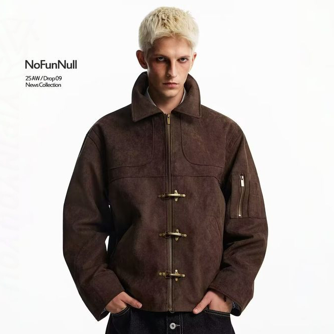 แจ็คเก็ตหนังสไตล์อเมริกันย้อนยุค สำหรับทั้งผู้ชายและผู้หญิง ขนาดคล่องตัว เหมาะสำหรับชุดทำงานและการแต่งกายแบบย้อนยุค