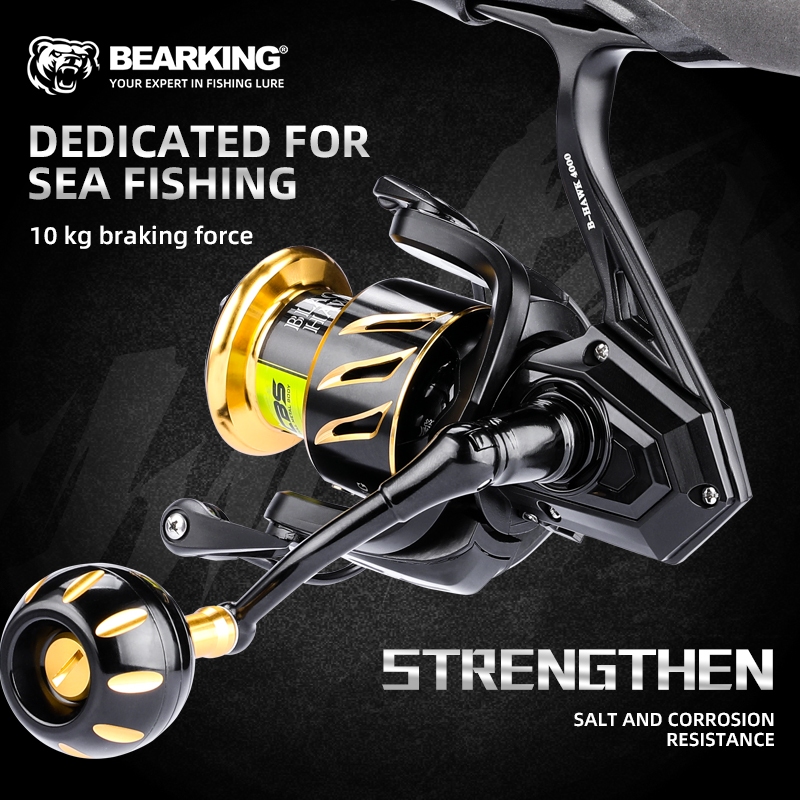 BEARKING B-Hawk โลหะ สปินนิงเรล สำหรับตกปลาในน้ำเค็ม ขนาด 3000-6000 พร้อมระบบกันน้ำ และแบริ่ง 5+1 BB ดึงได้ถึง 10 กก.