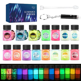20g บรรจุขวดไฮไลท์ Luminous Powder อีพ็อกซี่/UV กาวเฉพาะ Long-Lasting Fluorescent Powder DIY เครื่องประดับตัวอย่างบรรจุ Long-Lasting Bright