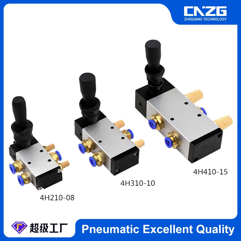 นิวเมติก Mechincal คู่มือวาล์ว 4H210-08 5 วิธี 2 ตําแหน่ง Air Hand Lever ดําเนินการ 4h310-10 4h410 4