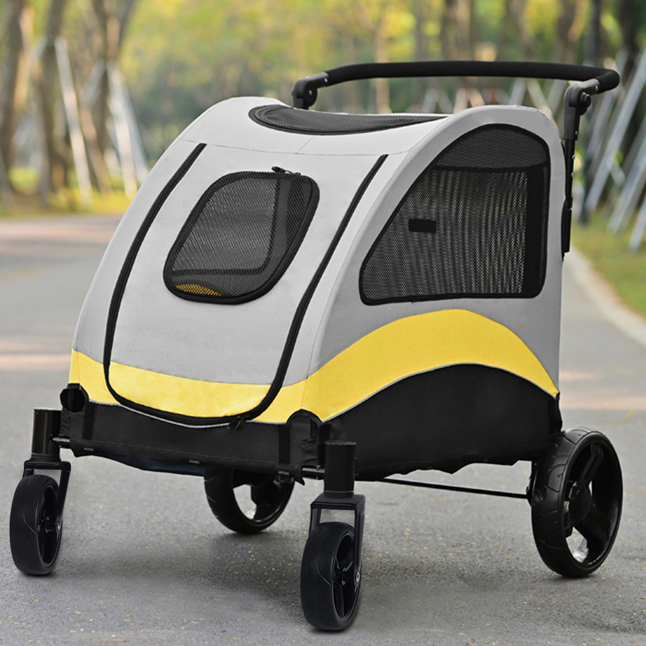 Bingopaw รถเข็นสุนัขพับได้ 3 ขนาด Pet Jogger Wagon พร้อมโช้คอัพและสายจูงนิรภัยสําหรับสุนัขขนาดใหญ่ กลาง เล็ก