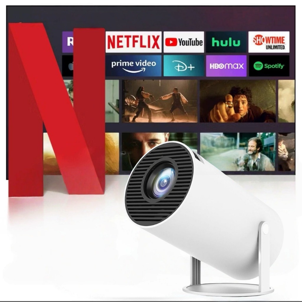 [ของแท้ใหม่เอี่ยม] โปรเจคเตอร์ 4K 1080p Ultra HD HY300 Pro Home Cinema โปรเจคเตอร์ Android 13.0wifi การเชื่อมต่อบลูทูธ, วงเล็บปรับได้ 180° โปรเจคเตอร์พกพา