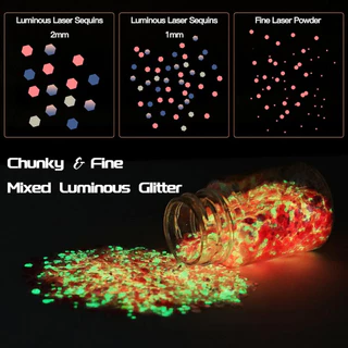 20g บรรจุขวดไฮไลท์ Luminous Powder อีพ็อกซี่/UV กาวเฉพาะ Long-Lasting Fluorescent Powder DIY เครื่องประดับตัวอย่างบรรจุ Long-Lasting Bright