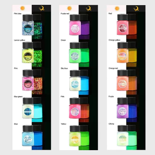 20g บรรจุขวดไฮไลท์ Luminous Powder อีพ็อกซี่/UV กาวเฉพาะ Long-Lasting Fluorescent Powder DIY เครื่องประดับตัวอย่างบรรจุ Long-Lasting Bright