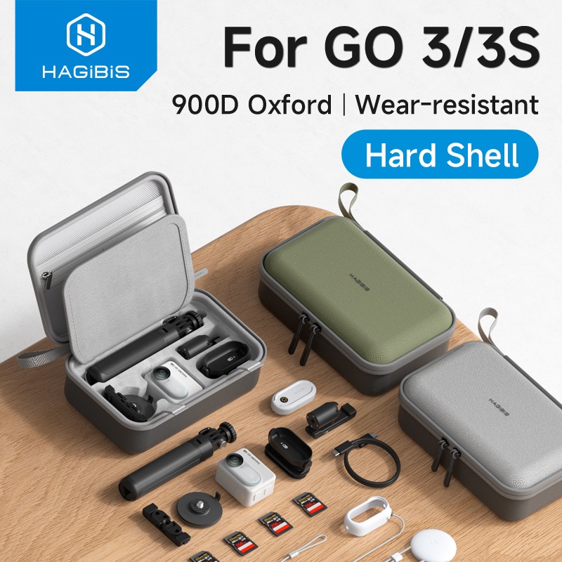 Hagibis กระเป๋าถือสําหรับ Insta360 GO 3S/3 กระเป๋าเก็บแบบพกพาสําหรับ Action Pod Pivot Stand Mini 2 in 1 ขาตั้งกล้องอุปกรณ์เสริมอื่นๆ