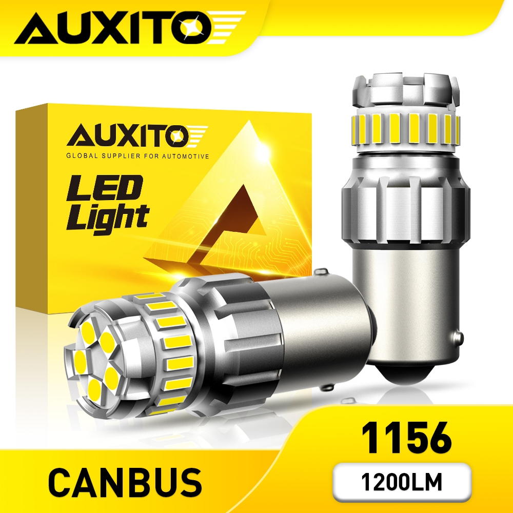 AUXITO 2PC หลอดไฟเลี้ยวเดย์ไลท์ LED W16W T15 P21W 1156 BA15S