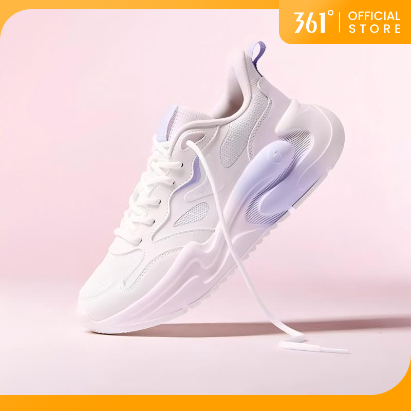 361 Degrees Cloud รองเท้าลำลองผู้หญิง สวมใส่สบาย พื้นนุ่ม และเสริมความสูง 682616704