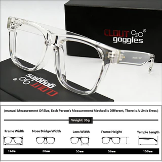 CLOUT GOGGLES ขยายกว้าง 160 มม.หนากรอบแว่นตา TR90 Rivet กรอบสแควร์ Anti Blue Light เลนส์แว่นตาชายหญิง